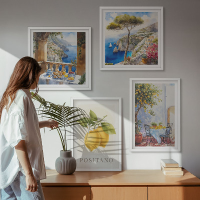 Wanddeko-set Ansichten der Zitronenarchitektur von Positano