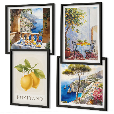 Wanddeko-set Ansichten der Zitronenarchitektur von Positano