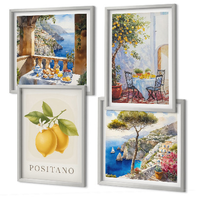 Wanddeko-set Ansichten der Zitronenarchitektur von Positano