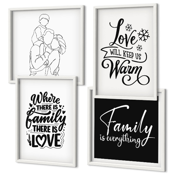 Wanddeko-set Familie, Liebe, Wärme, Zuhause