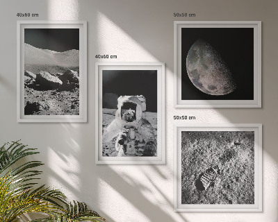 Wanddeko-set Fußabdruck eines Astronauten auf dem Mond