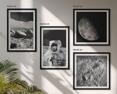 Wanddeko-set Fußabdruck eines Astronauten auf dem Mond