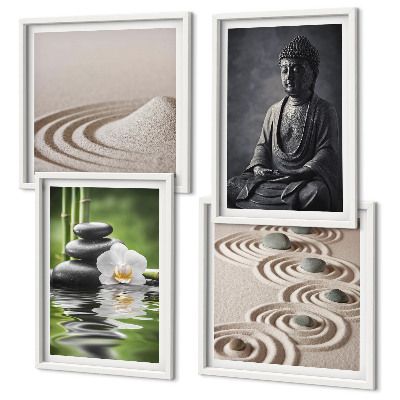 Polyptychon mit rahmen Ein entspannter Buddha am Strand
