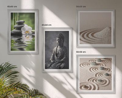 Polyptychon mit rahmen Ein entspannter Buddha am Strand