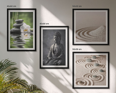 Polyptychon mit rahmen Ein entspannter Buddha am Strand