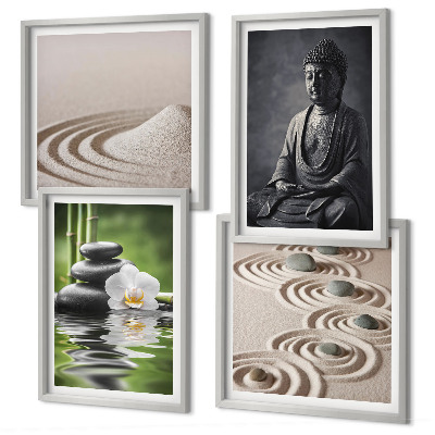 Polyptychon mit rahmen Ein entspannter Buddha am Strand