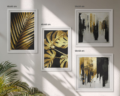Polyptychon mit rahmen Abstrakte Monstera-Palmenblätter