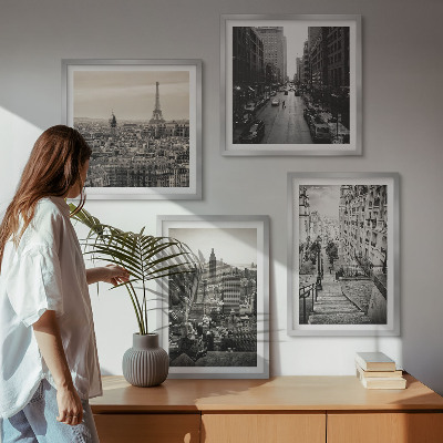 Polyptychon mit rahmen Aussicht Paris New York Treppen