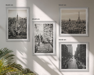 Polyptychon mit rahmen Aussicht Paris New York Treppen