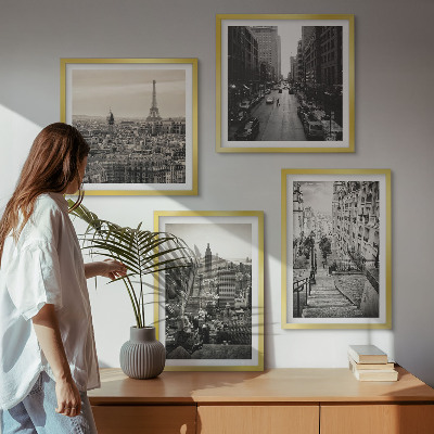 Polyptychon mit rahmen Aussicht Paris New York Treppen