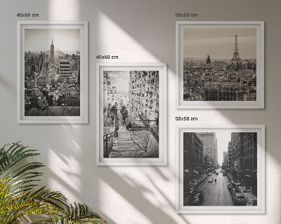 Polyptychon mit rahmen Aussicht Paris New York Treppen