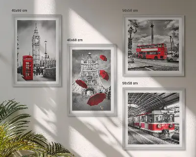Wanddeko-Set im Design Red Accents London