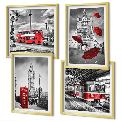Wanddeko-set Red Accents London