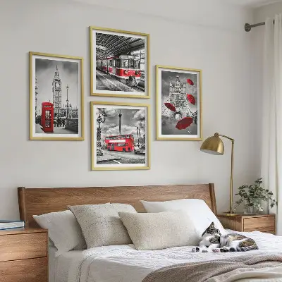 Wanddeko-Set im Design Red Accents London