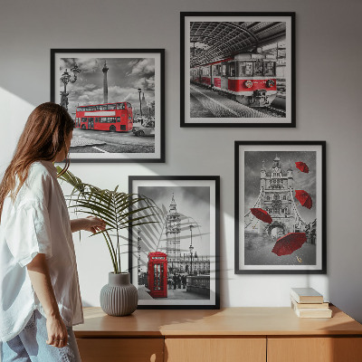Wanddeko-set Red Accents London