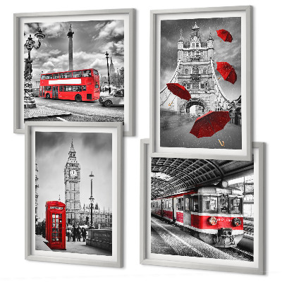 Wanddeko-set Red Accents London