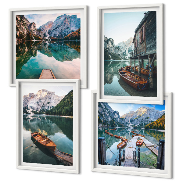 Wanddeko-set See, Berge, Boote, Ferienhaus