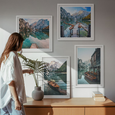 Wanddeko-set See, Berge, Boote, Ferienhaus