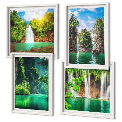 Wanddeko-set Grüne Landschaften, Wasserfälle