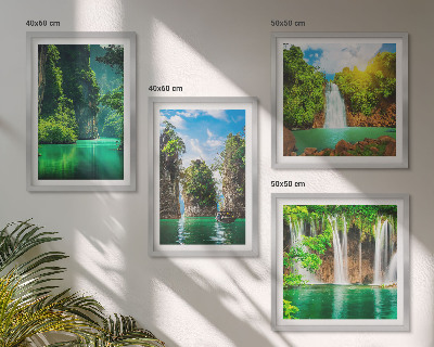Wanddeko-set Grüne Landschaften, Wasserfälle