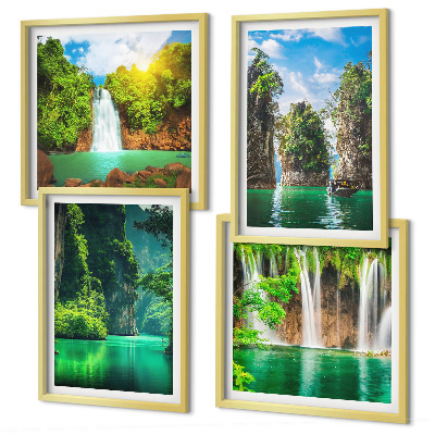 Wanddeko-set Grüne Landschaften, Wasserfälle