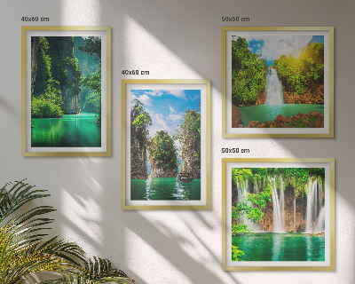 Wanddeko-set Grüne Landschaften, Wasserfälle