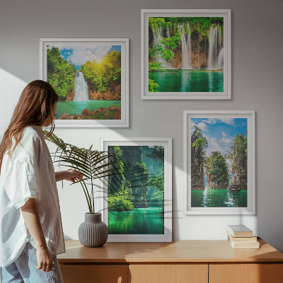Wanddeko-set Grüne Landschaften, Wasserfälle