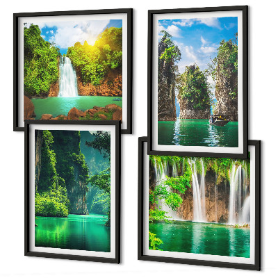 Wanddeko-set Grüne Landschaften, Wasserfälle