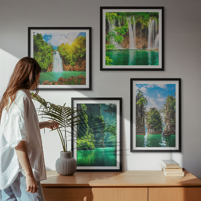 Wanddeko-set Grüne Landschaften, Wasserfälle