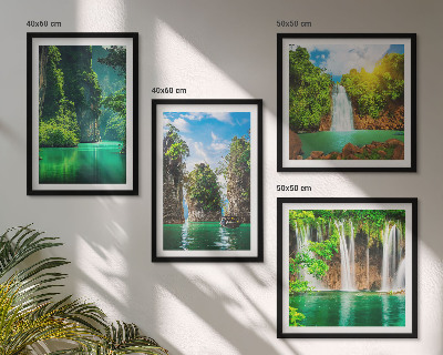 Wanddeko-set Grüne Landschaften, Wasserfälle