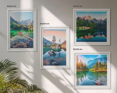 Naturlandschaft der Bergseen Polyptychon mit Rahmen