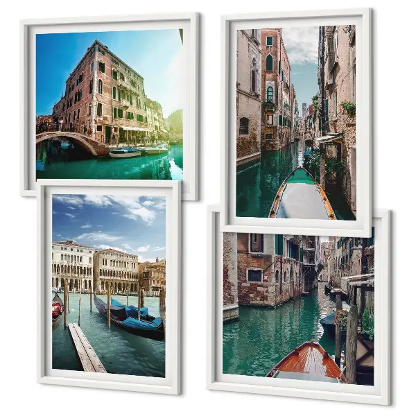 Wanddeko-Set mit Architektur der Kanäle von Venedig