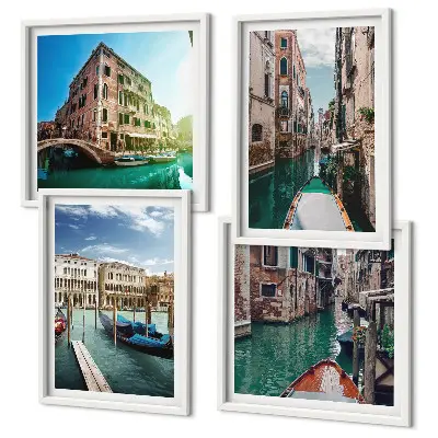 Wanddeko-Set mit Architektur der Kanäle von Venedig
