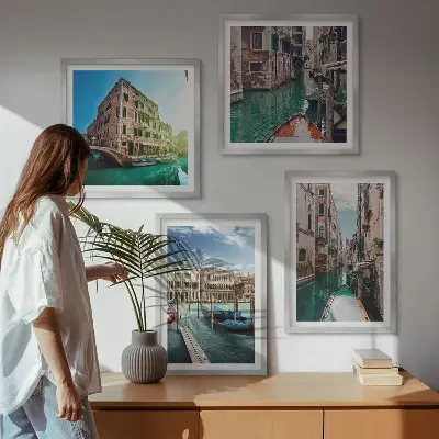 Wanddeko-Set mit Architektur der Kanäle von Venedig