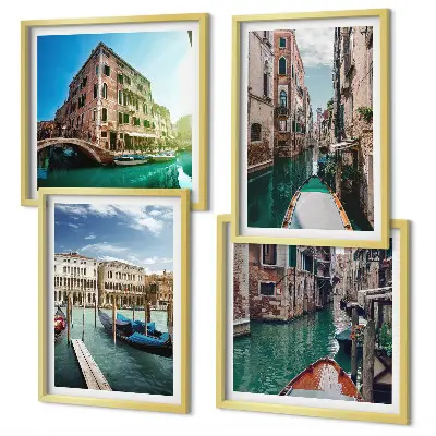 Wanddeko-Set mit Architektur der Kanäle von Venedig