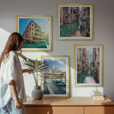 Wanddeko-Set mit Architektur der Kanäle von Venedig