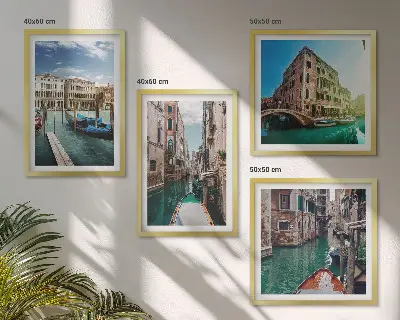 Wanddeko-Set mit Architektur der Kanäle von Venedig