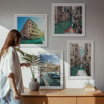 Wanddeko-Set mit Architektur der Kanäle von Venedig
