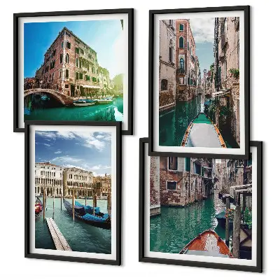 Wanddeko-Set mit Architektur der Kanäle von Venedig