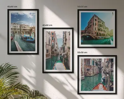 Wanddeko-Set mit Architektur der Kanäle von Venedig