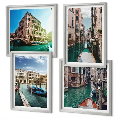 Wanddeko-Set mit Architektur der Kanäle von Venedig