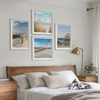 Wanddeko-set Strand Holzsteg Klippen