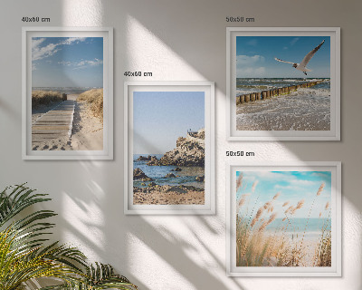 Wanddeko-set Strand Holzsteg Klippen