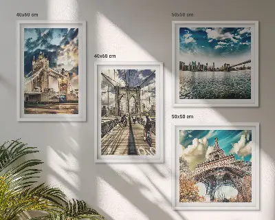 Wanddeko-Set mit Motiven von Turmbrücken in europäischen Städten