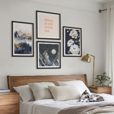Wanddeko-set Abstrakte Berge und Blumen Inspiration
