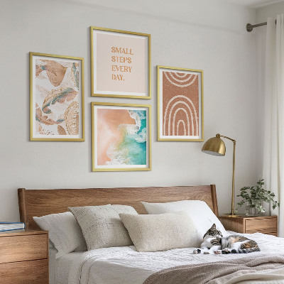 Polyptychon mit rahmen Zarte Boho-Blätterschrift