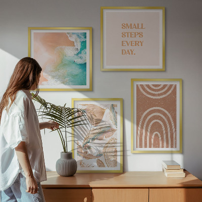 Polyptychon mit rahmen Zarte Boho-Blätterschrift