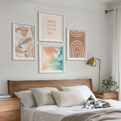 Polyptychon mit rahmen Zarte Boho-Blätterschrift
