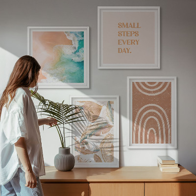 Polyptychon mit rahmen Zarte Boho-Blätterschrift