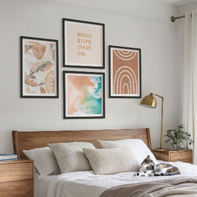 Polyptychon mit rahmen Zarte Boho-Blätterschrift